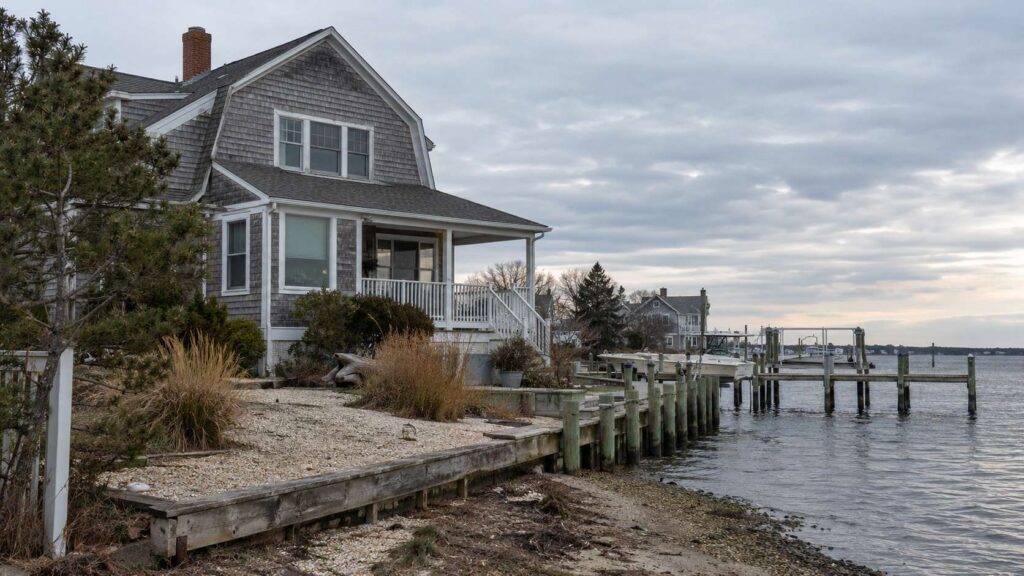 Coastal Ocean County, NJ home exterior showing weathered siding near Barnegat Bay